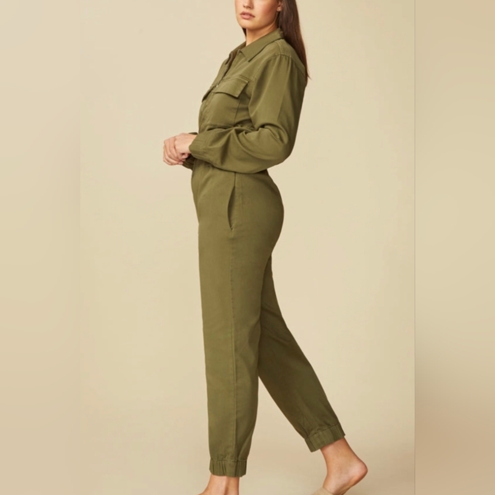 Warp + Weft Olive Utility Jumpsuit